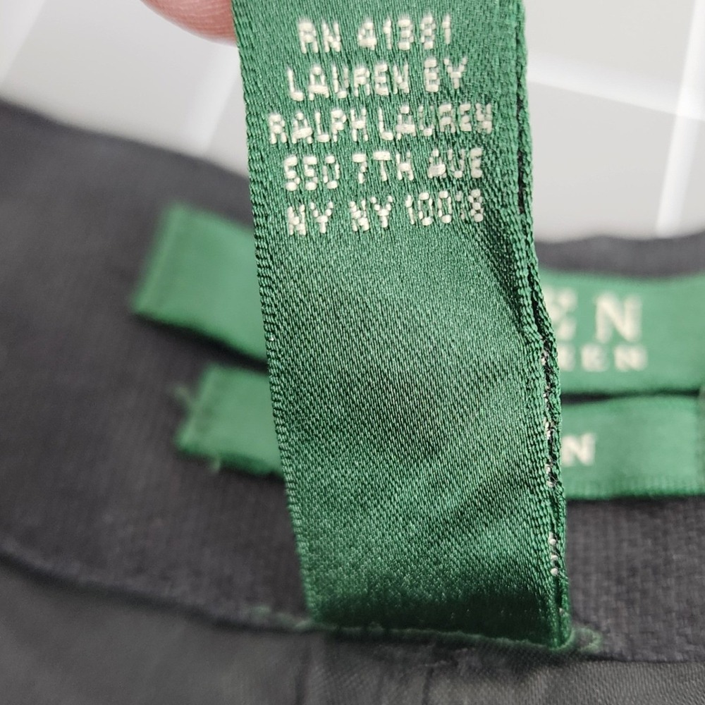 Lauren Ralph Lauren 14 Black Linen Sanderson Pants Straight Leg Career Workwear - Picture 6 of 10